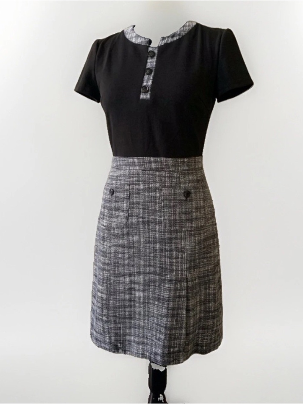Vintage Karl Lagerfeld Paris Coco Style tweed classic Dress ax 4